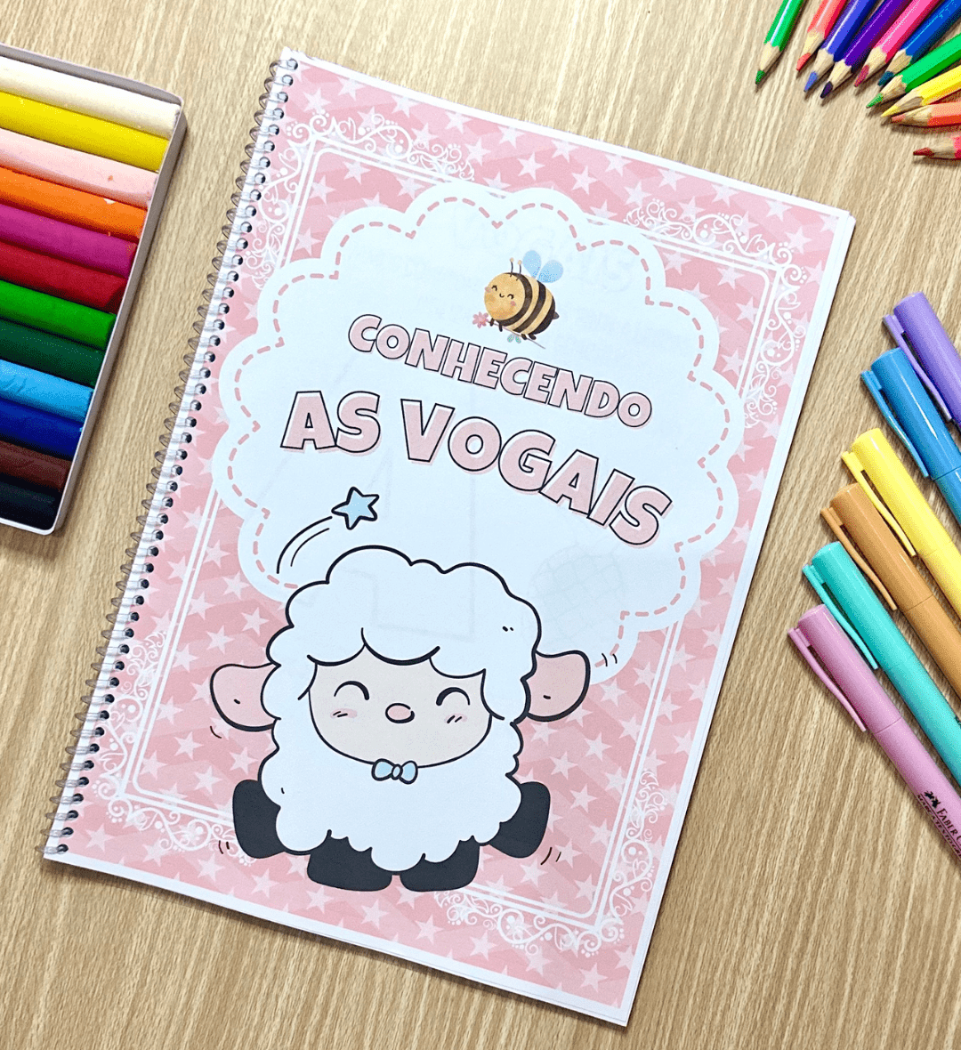 Atividades com Vogais: Apostila de Alfabetização em PDF — capa do material