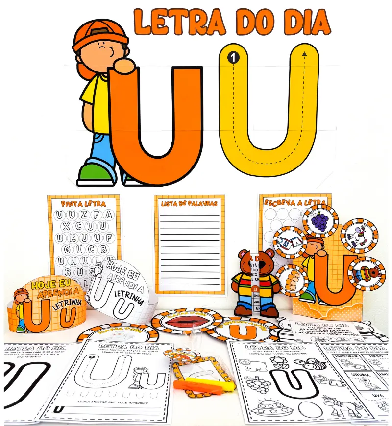 Atividades com Vogais: Combo em PDF para Alfabetização — amostra 5: Explore cada vogal com poemas, imagens e propostas de…