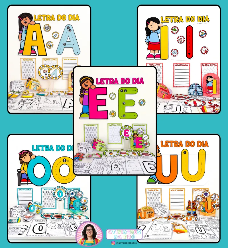 Atividades com Vogais: Combo em PDF para Alfabetização — capa do material