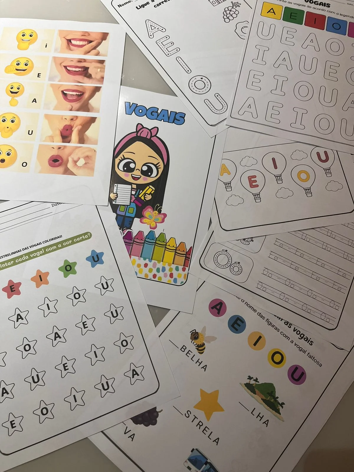 Atividades com Vogais para Educação Infantil (cópia) — Alfabetização para Educação Infantil: Material lúdico com atividades…