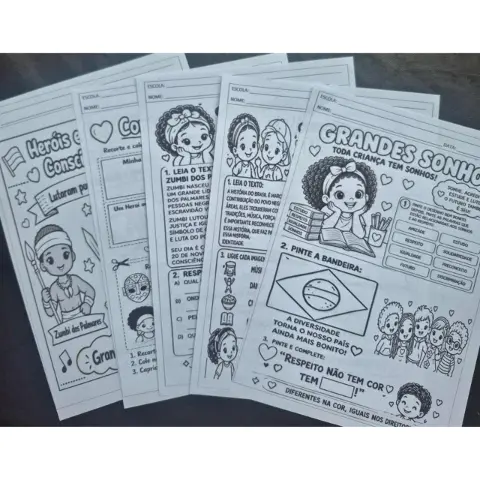 Atividades Consciência Negra em PDF pronto para imprimir — amostra 4: Atividades Pedagógicas Consciência Negra: Textos,…