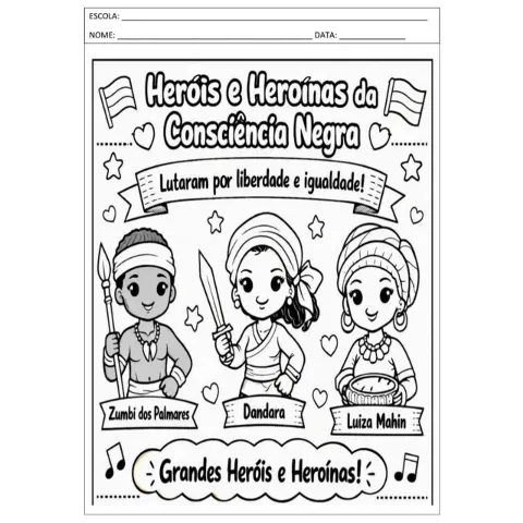Atividades Consciência Negra em PDF pronto para imprimir — amostra 7: Atividades Pedagógicas Consciência Negra: Textos,…