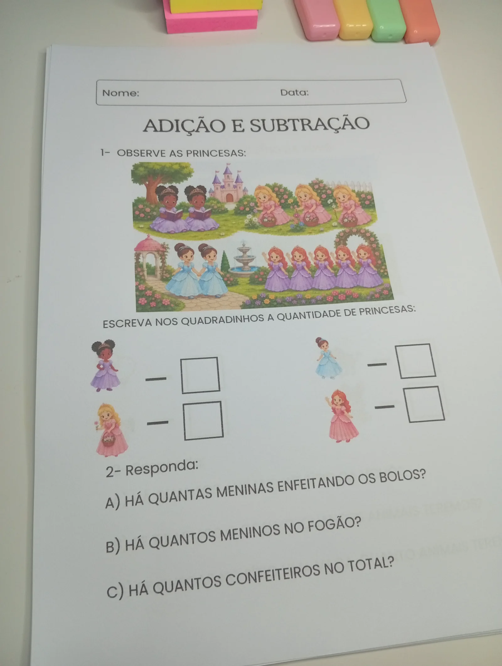 Atividades de Adição e Subtração – 50 Páginas para 1º e 2º Ano — amostra 1: Faixa etária / ano escolar