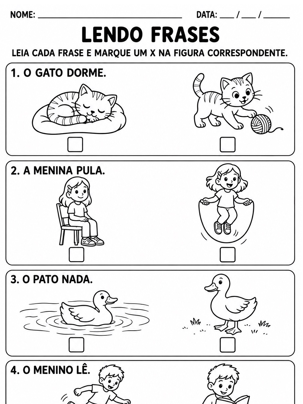Atividades de Alfabetização 1º e 2º Ano para Imprimir — amostra 1: 5 atividades de alfabetização para o 1º e 2º ano, com…