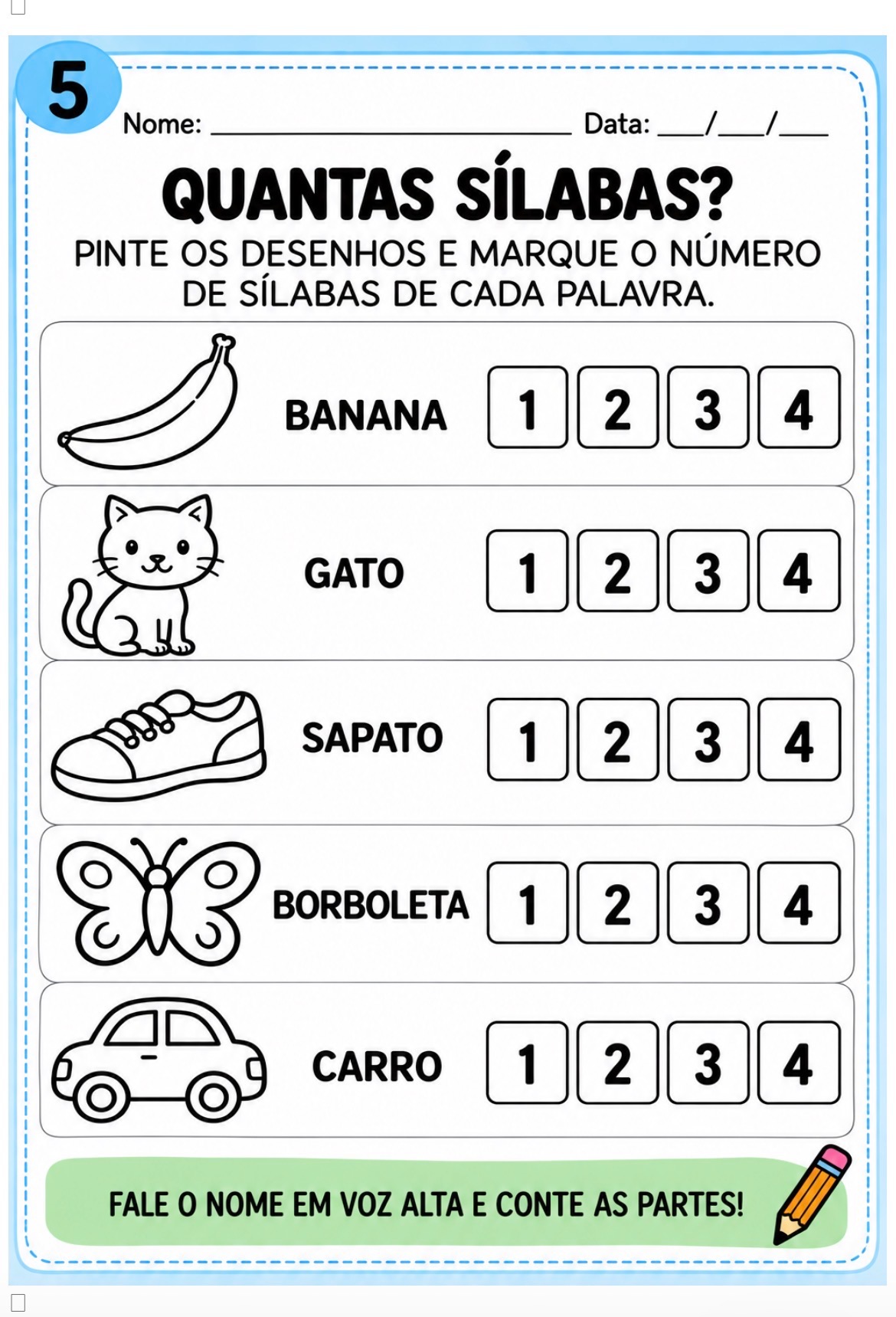 Atividades de Alfabetização – Leitura, Escrita e Sílabas — amostra 5: Atividades lúdicas de alfabetização para desenvolver…
