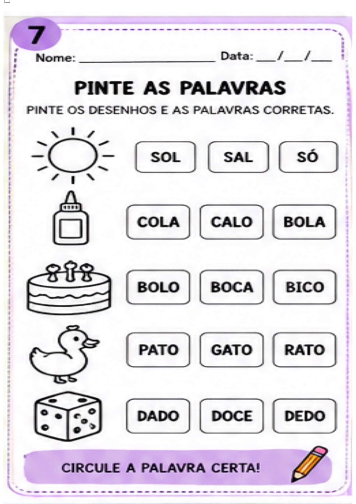 Atividades de Alfabetização – Leitura, Escrita e Sílabas — amostra 7: Atividades lúdicas de alfabetização para desenvolver…