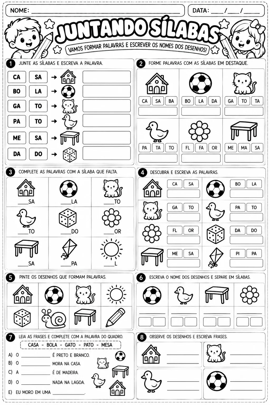 Atividades de Alfabetização – Letras, Sílabas e Palavras — amostra 1: ATIVIDADES DE ALFABETIZAÇÃO – LETRAS, SÍLABAS E…