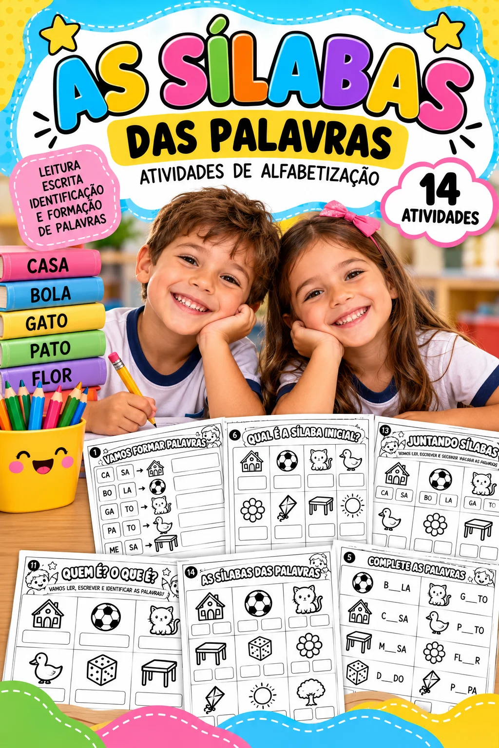 Atividades de Alfabetização – Letras, Sílabas e Palavras — Alfabetização para Educação Infantil: 14 atividades de…