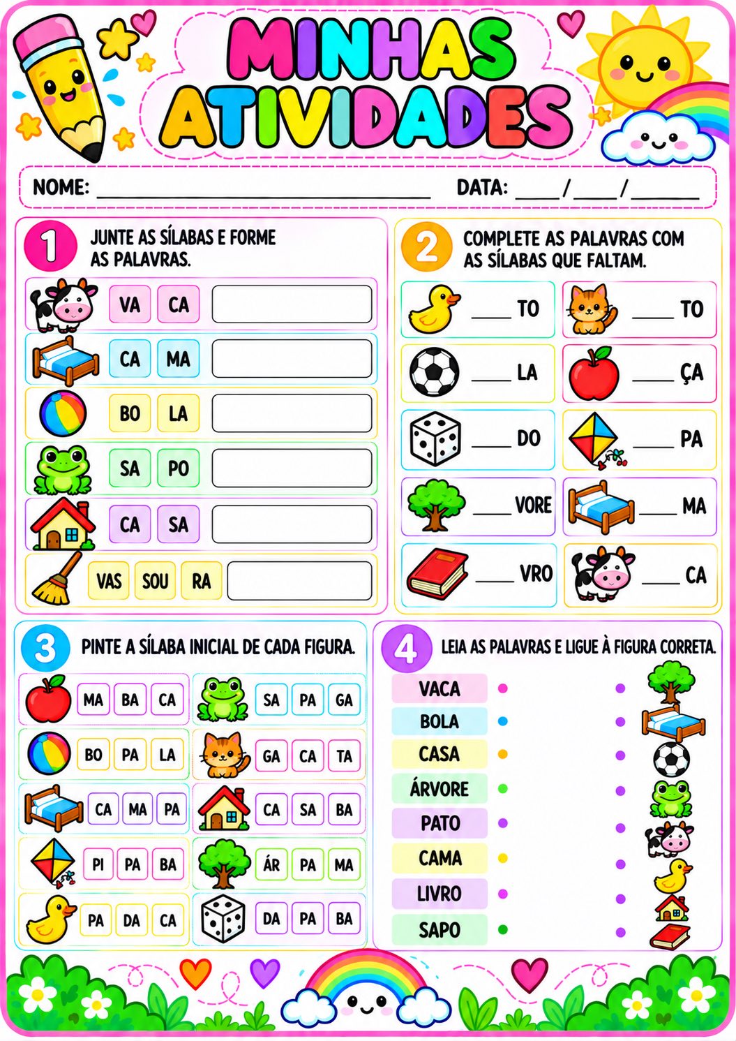 Atividades de Alfabetização para Educação Infantil e 1º Ano — amostra 2: atividades de alfabetização para Educação Infantil…