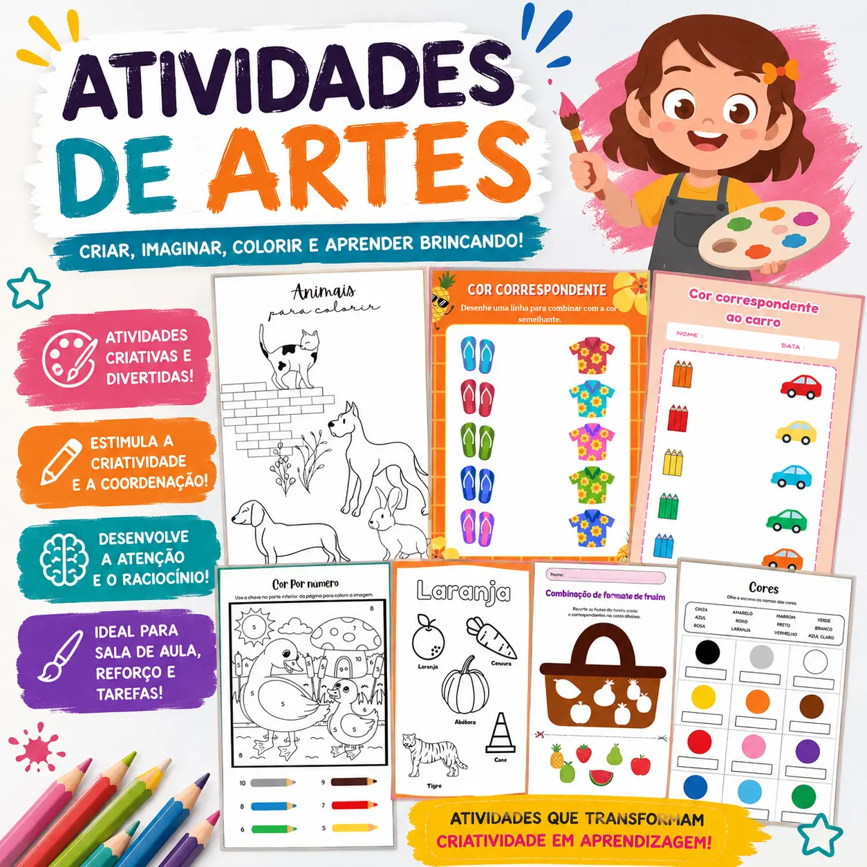 ATIVIDADES DE ARTE - APOSTILA - ANOS INICIAIS E INFANTIL — capa do material
