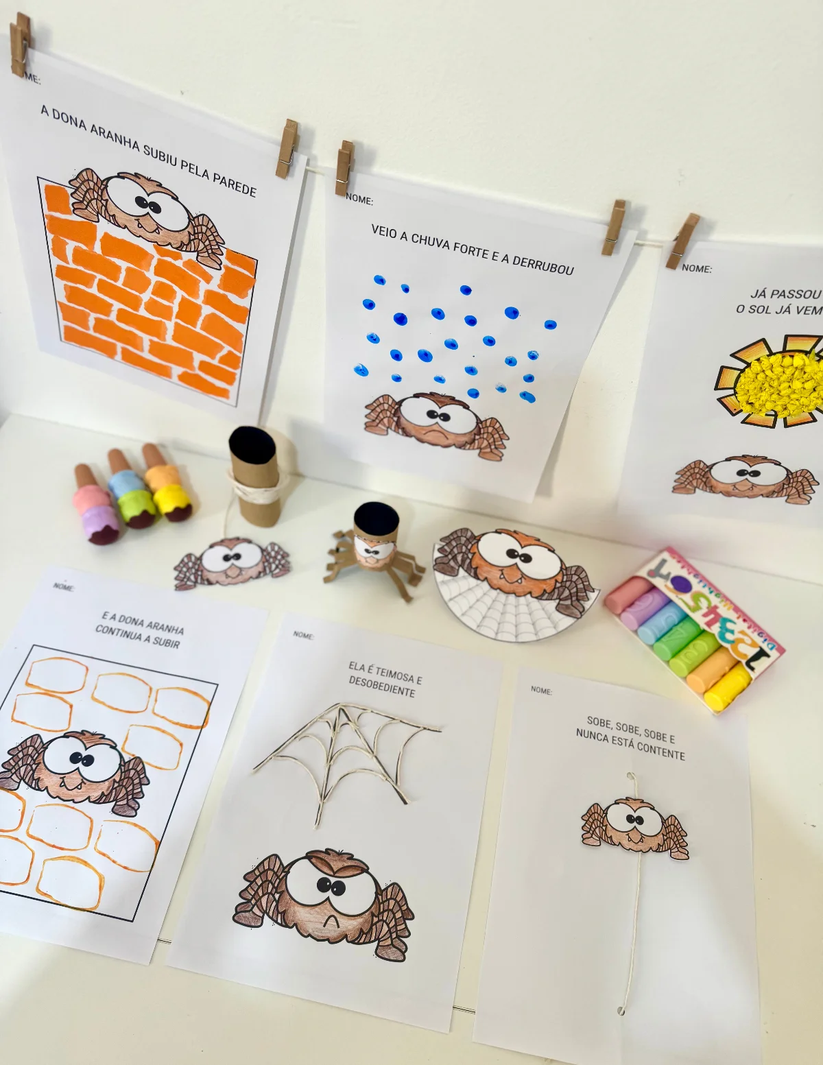 Atividades de artes: A Dona Aranha – PDF para Imprimir — amostra 6: Kit de Atividades de Artes tema Dona Aranha para…