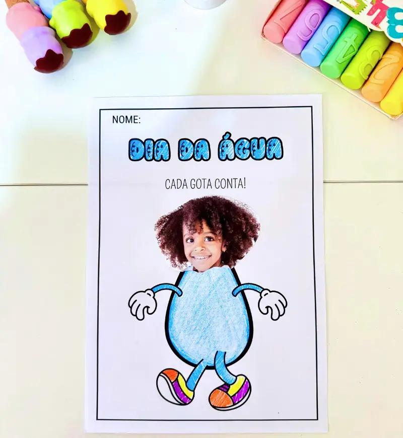 Atividades de Artes Dia da Água: PDF para Educação Infantil — amostra 2: O que vem no material