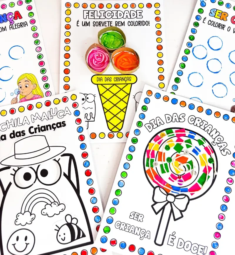 Atividades de Artes Dia das Crianças PDF Educação Infantil — amostra 4: Atividades de Artes Dia das Crianças em PDF para…