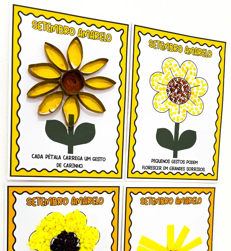 Atividades de Artes Setembro Amarelo para Educação Infantil — amostra 2: O que vem no material
