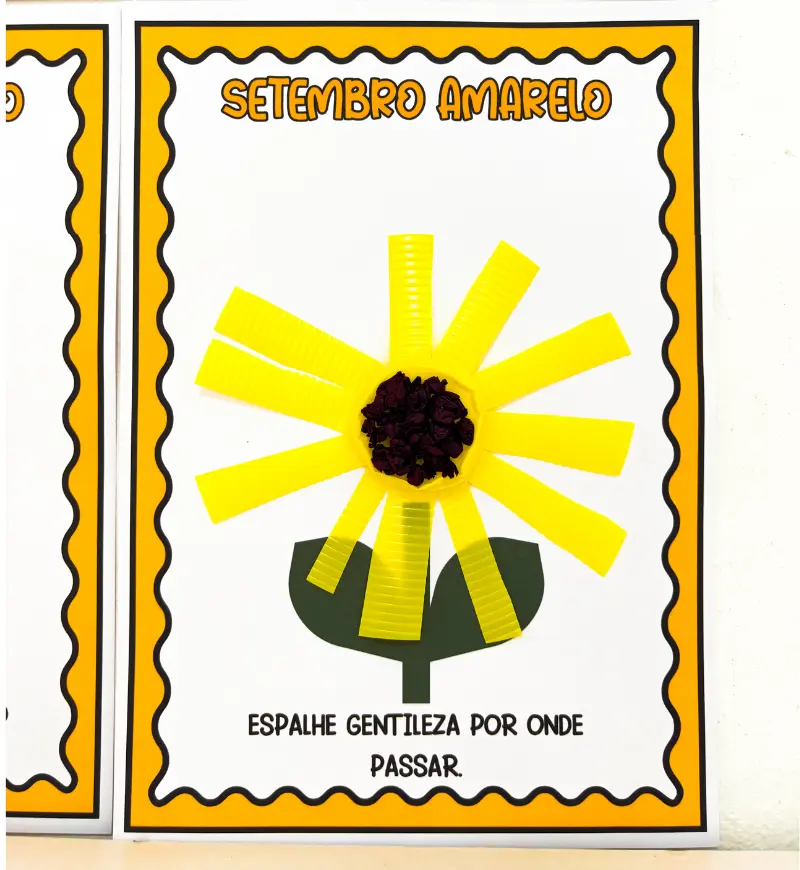 Atividades de Artes Setembro Amarelo para Educação Infantil — amostra 4: Para quem é indicado e quais habilidades explorar