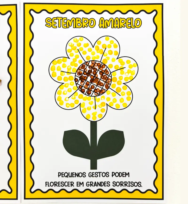 Atividades de Artes Setembro Amarelo para Educação Infantil — amostra 5: Explore arte, coordenação motora fina e gestos de…