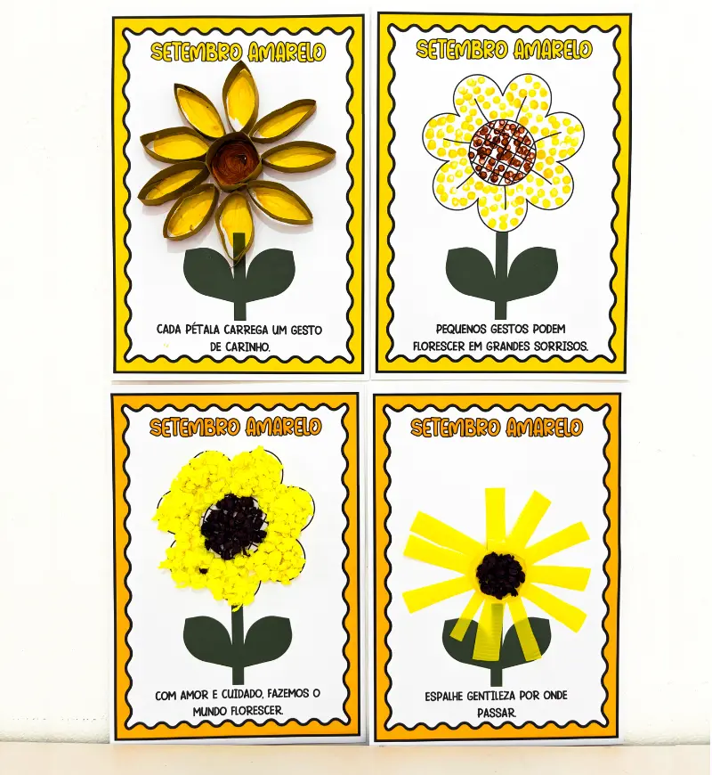 Atividades de Artes Setembro Amarelo para Educação Infantil — capa do material