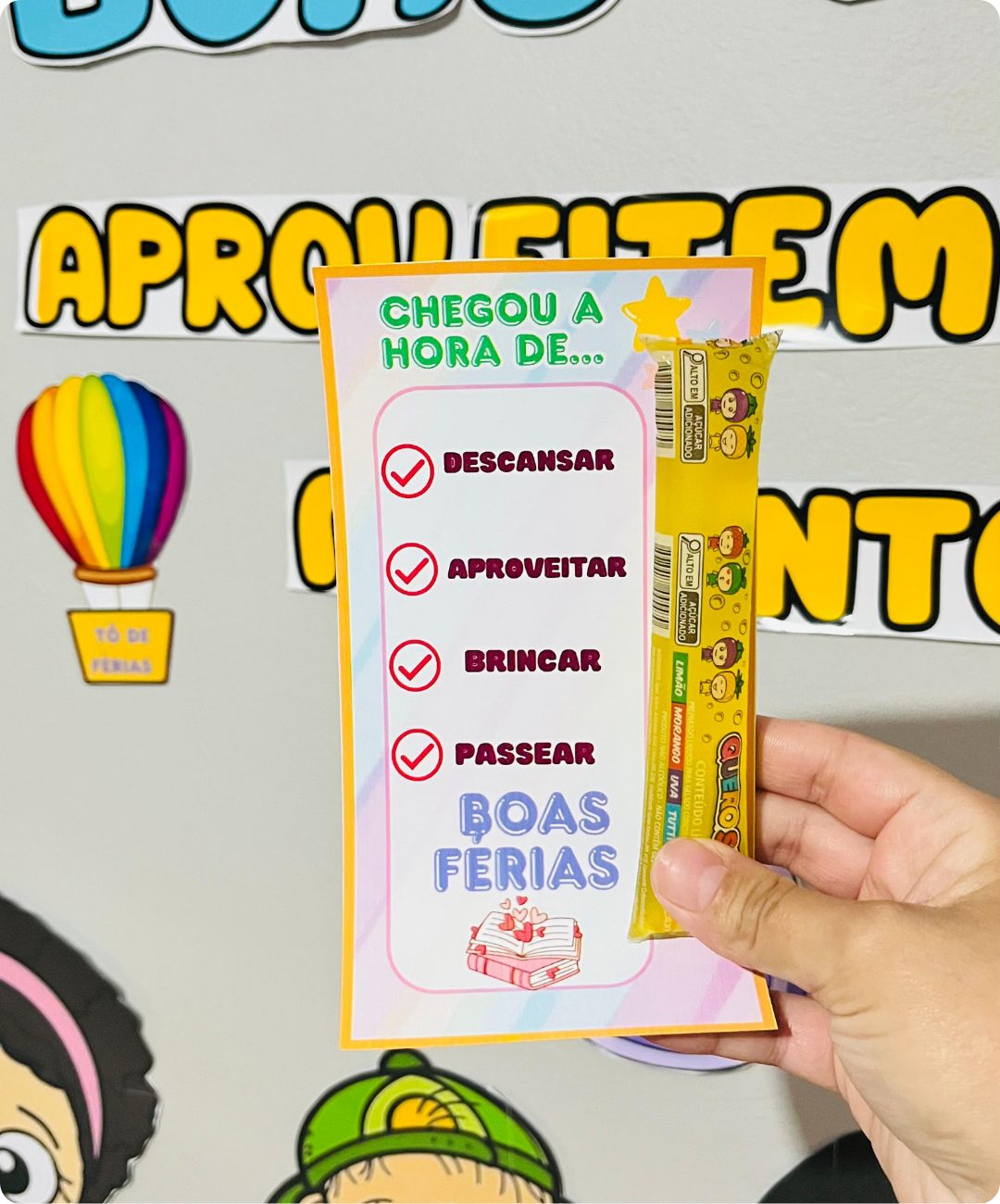 Atividades de boas férias escolares para imprimir — amostra 5: Prepare a despedida da turma com um PDF que reúne painel…