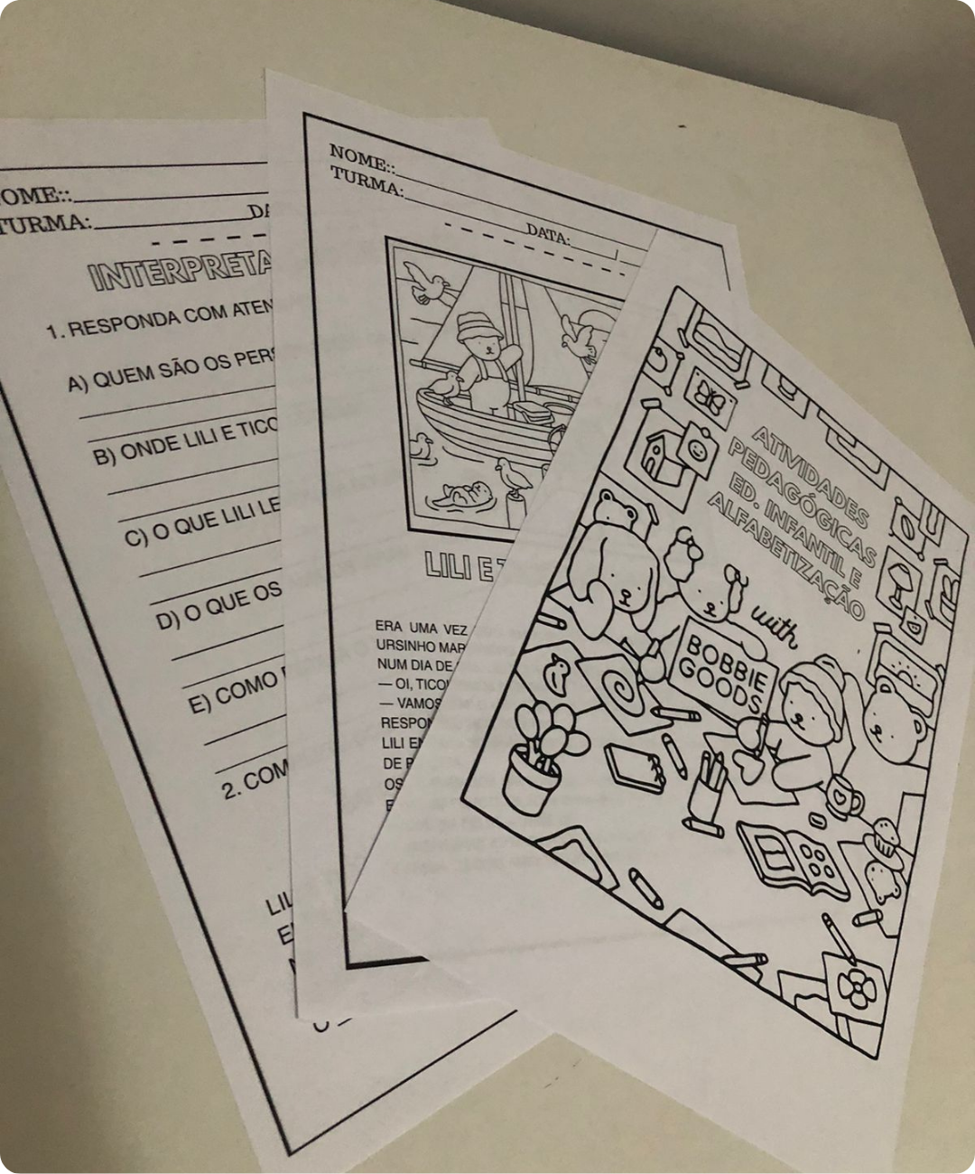 Atividades de Bobbie Goods para imprimir — amostra 3: O que você encontra no PDF