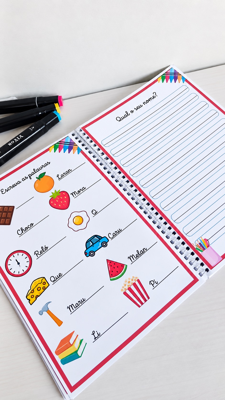 Atividades de Caligrafia Cursiva para Educação Infantil em PDF — amostra 2: Material de caligrafia cursiva em PDF com…
