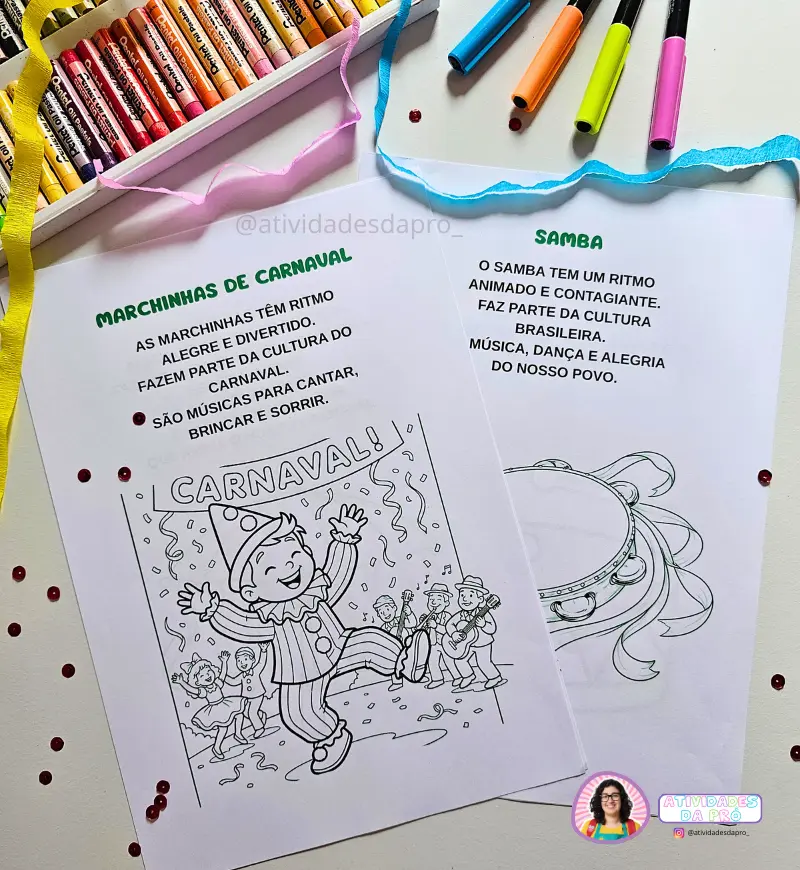 Atividades de Carnaval: Kit Ritmos Carnavalescos em PDF — amostra 2: O que vem no material
