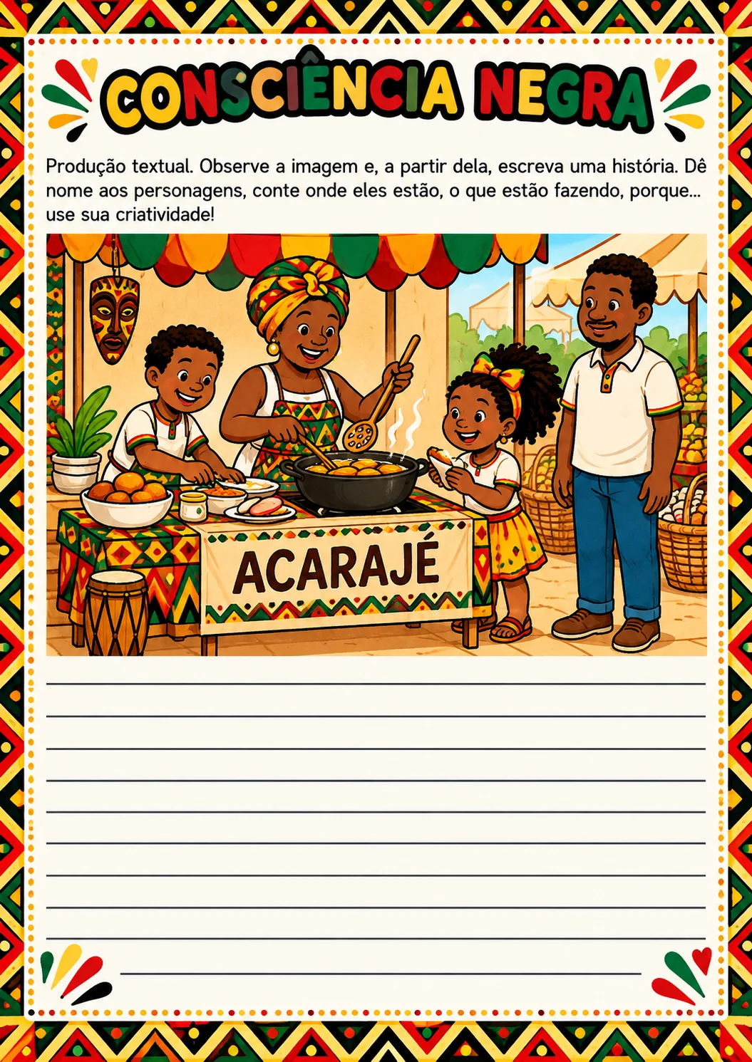 Atividades de Consciência Negra para Ensino Fundamental — amostra 4: Material com atividades de Consciência Negra,…