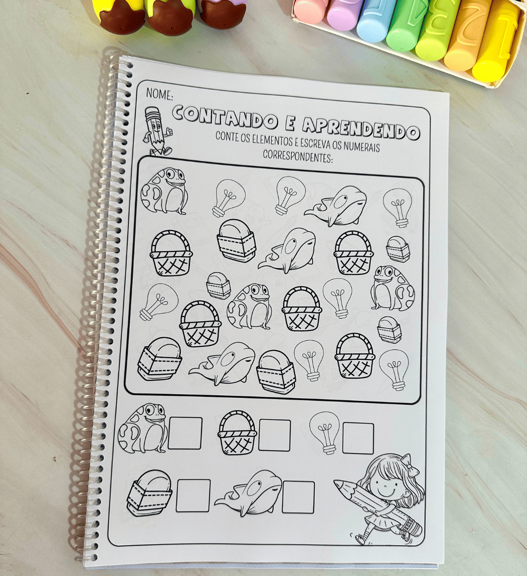 Atividades de contagem para Educação Especial: PDF ilustrado — amostra 2: O que vem no material