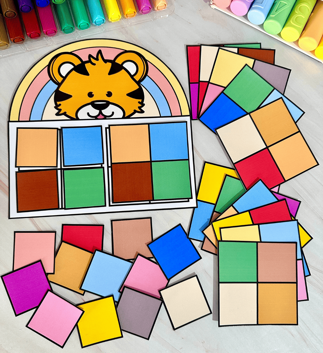 Atividades de Cores: Cores Combinadas em PDF — amostra 5: Explore o reconhecimento e a combinação de cores com um PDF de 5…