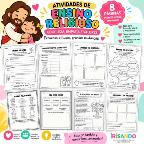 Atividades de Ensino Religioso - Gentileza, Empatia e Valores — capa do material