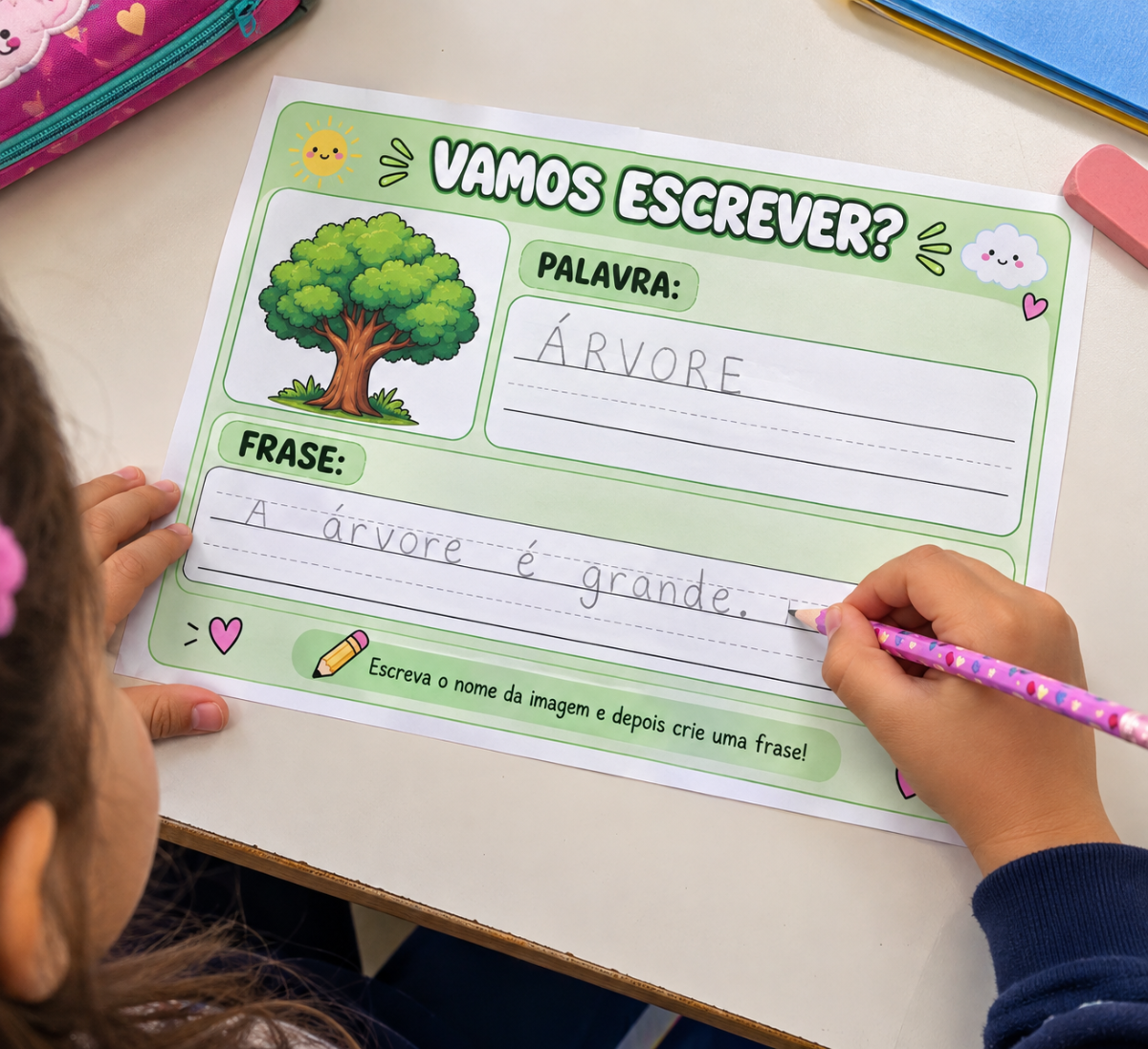 Atividades de Escrita e Produção de Frases| Alfabetização Infantil — amostra 1: Escrita e Produção de Frases para…