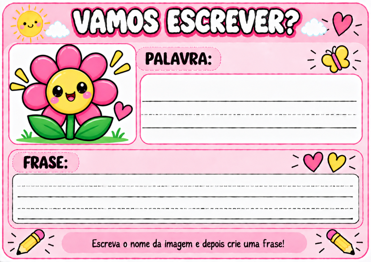 Atividades de Escrita e Produção de Frases| Alfabetização Infantil — amostra 3: Escrita e Produção de Frases para…