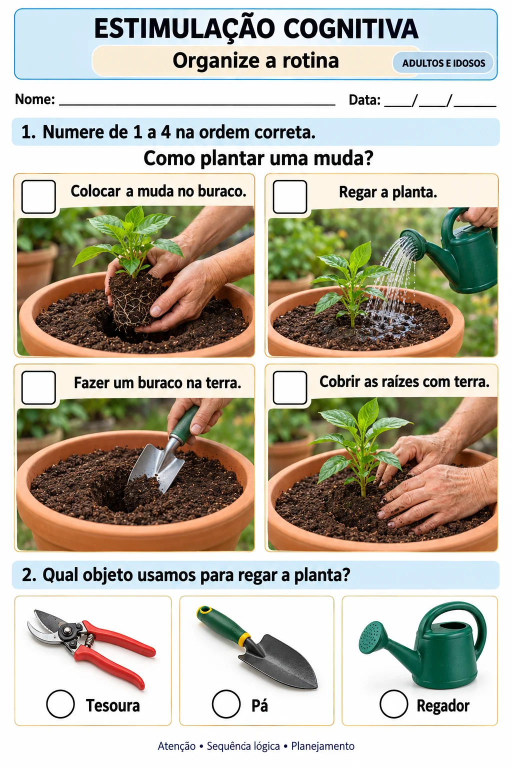Atividades de Estimulação Cognitiva: Memória e Visual Sequência Lógica — amostra 1: Apostila de Memória Visual e…