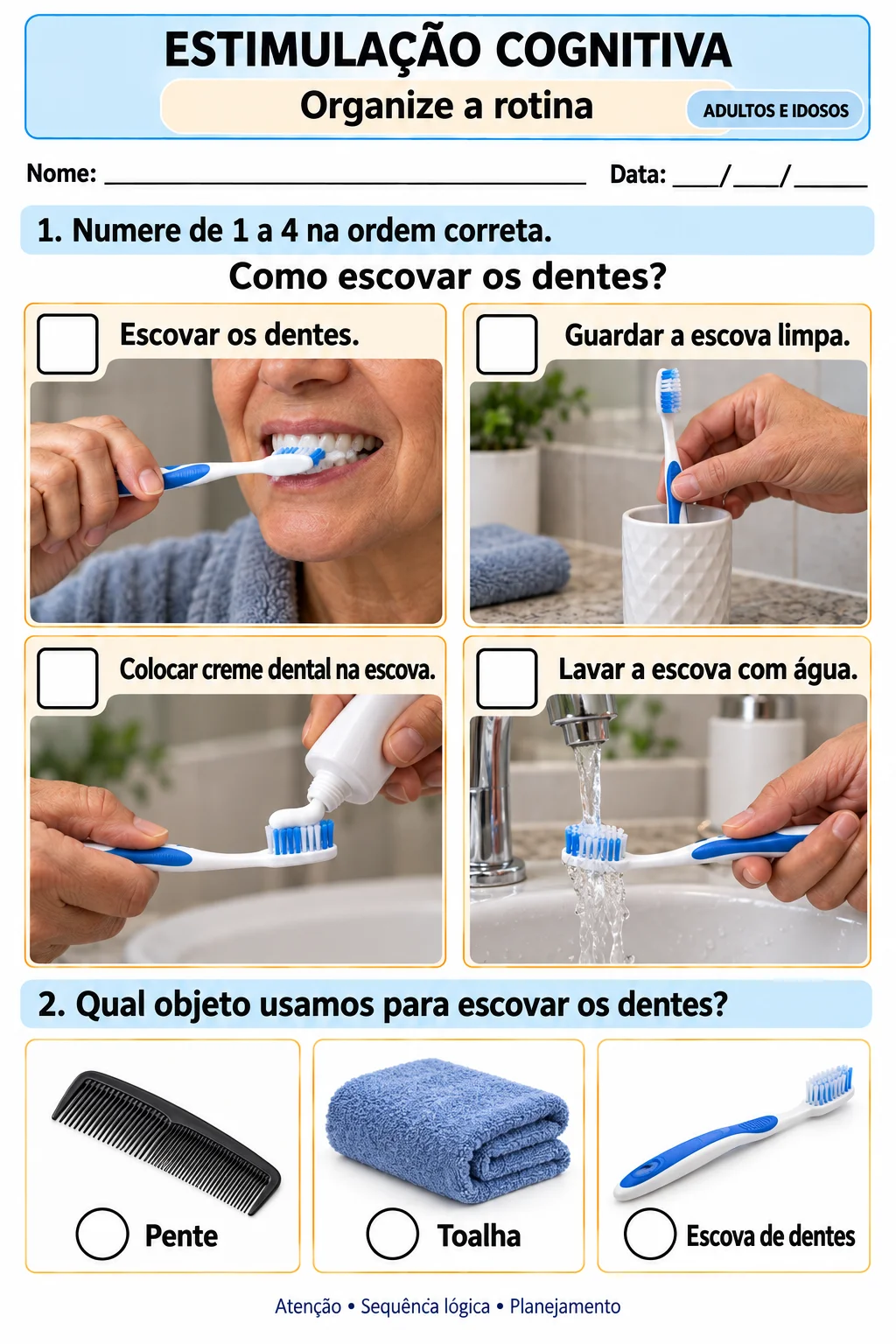 Atividades de Estimulação Cognitiva: Memória e Visual Sequência Lógica — amostra 7: Apostila para Intervenção e…