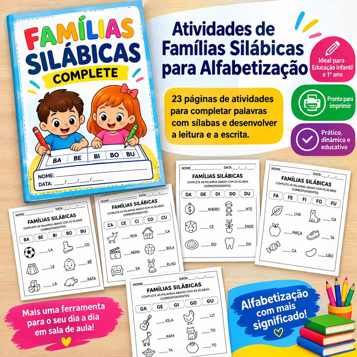 Atividades de Famílias Silábicas para Alfabetização — Alfabetização para Educação Infantil: Material de alfabetização com…