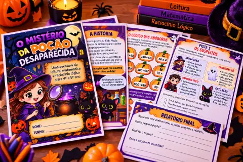 Atividades de Halloween _4⁰/5⁰ano — amostra 1: Atividade de Hallowen onde o aluno precisa utilizar Português e Matemática…
