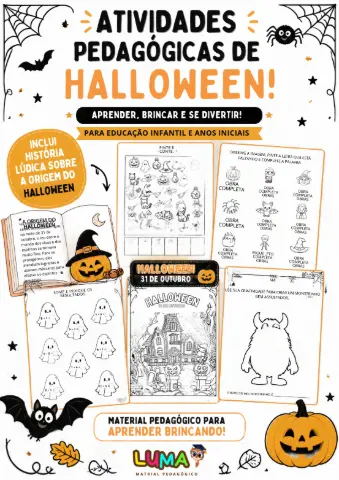 Atividades de Halloween para imprimir – Letras e matemática — amostra 1: O que é