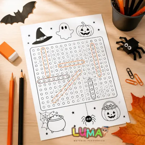 Atividades de Halloween para imprimir – Letras e matemática — amostra 3: Como usar em sala