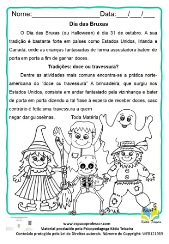 Atividades de Halloween para imprimir – Material pedagógico — amostra 1: O que é