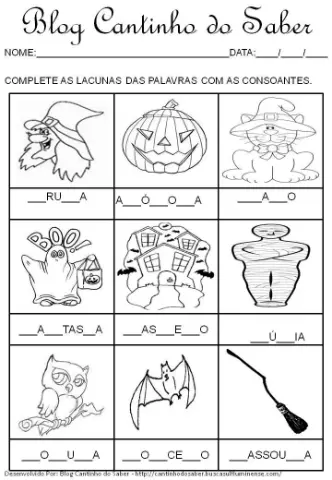 Atividades de Halloween para imprimir – Material pedagógico — amostra 6: Material pedagógico de Halloween em PDF para…