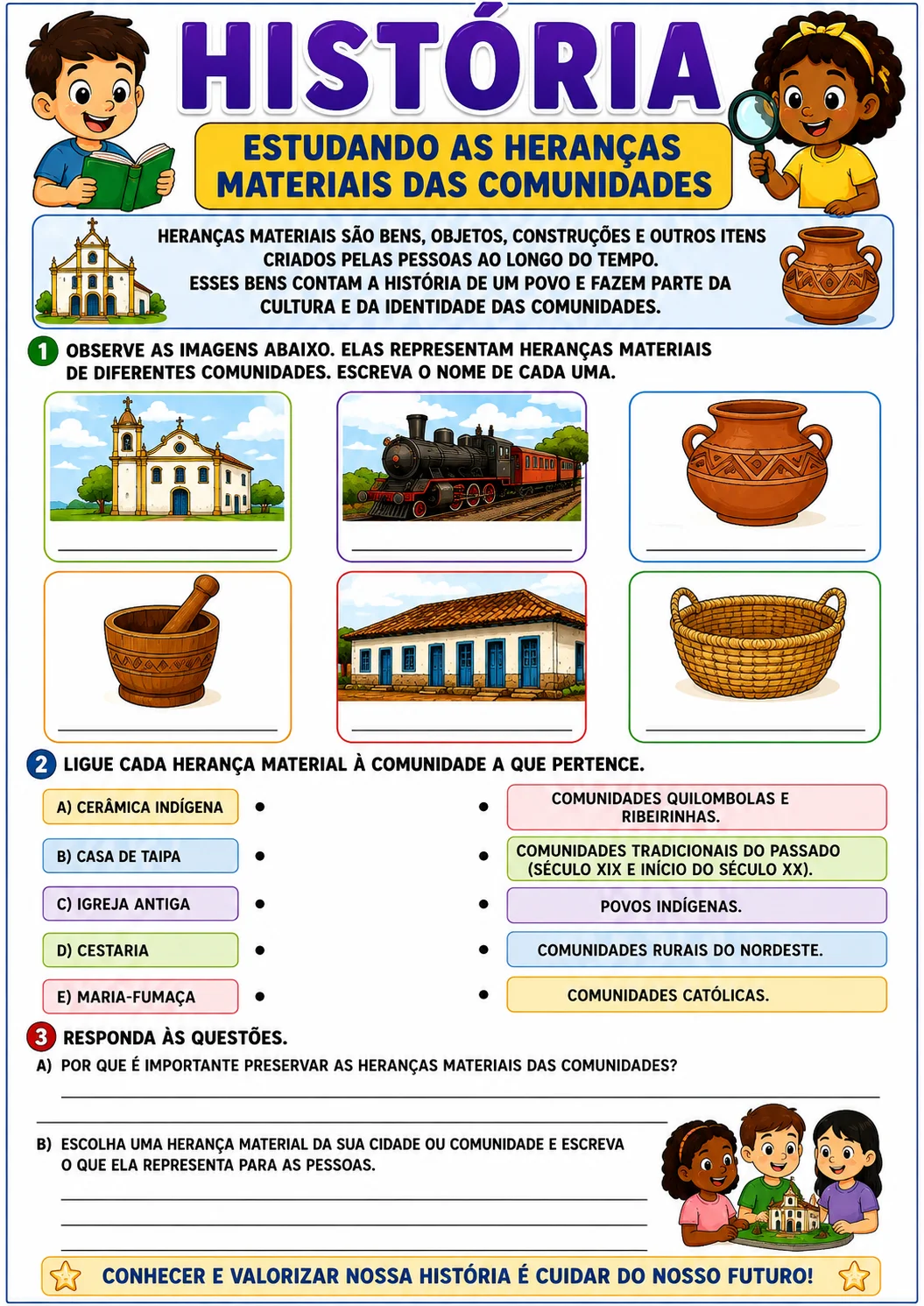 📚🏛️ ATIVIDADES DE HISTÓRIA – HERANÇAS MATERIAIS DAS COMUNIDADES. — amostra 2: 📚🏛️ ATIVIDADES DE HISTÓRIA – HERANÇAS…