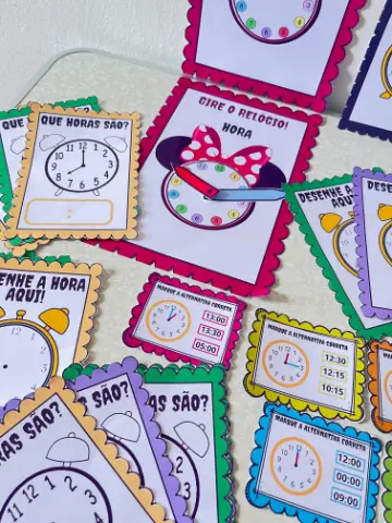 Atividades de horas para imprimir – É hora de aprender! — capa do material
