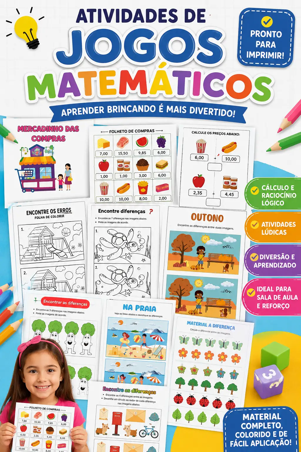 ATIVIDADES DE JOGOS MATEMÁTICOS - ALFABETIZAÇÃO — capa do material