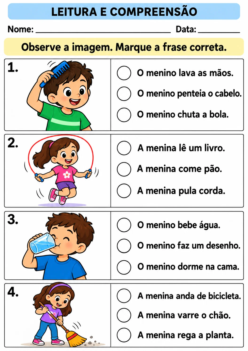 ATIVIDADES DE LEITURA E ESCRITA PARA ESTUDANTES TEA, TDAH E DI. — amostra 1: Apostila de Leitura, Escrita e Compreensão de…