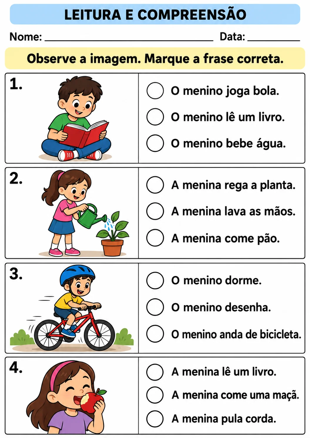 ATIVIDADES DE LEITURA E ESCRITA PARA ESTUDANTES TEA, TDAH E DI. — amostra 2: Atividades adaptadas de leitura, escrita e…