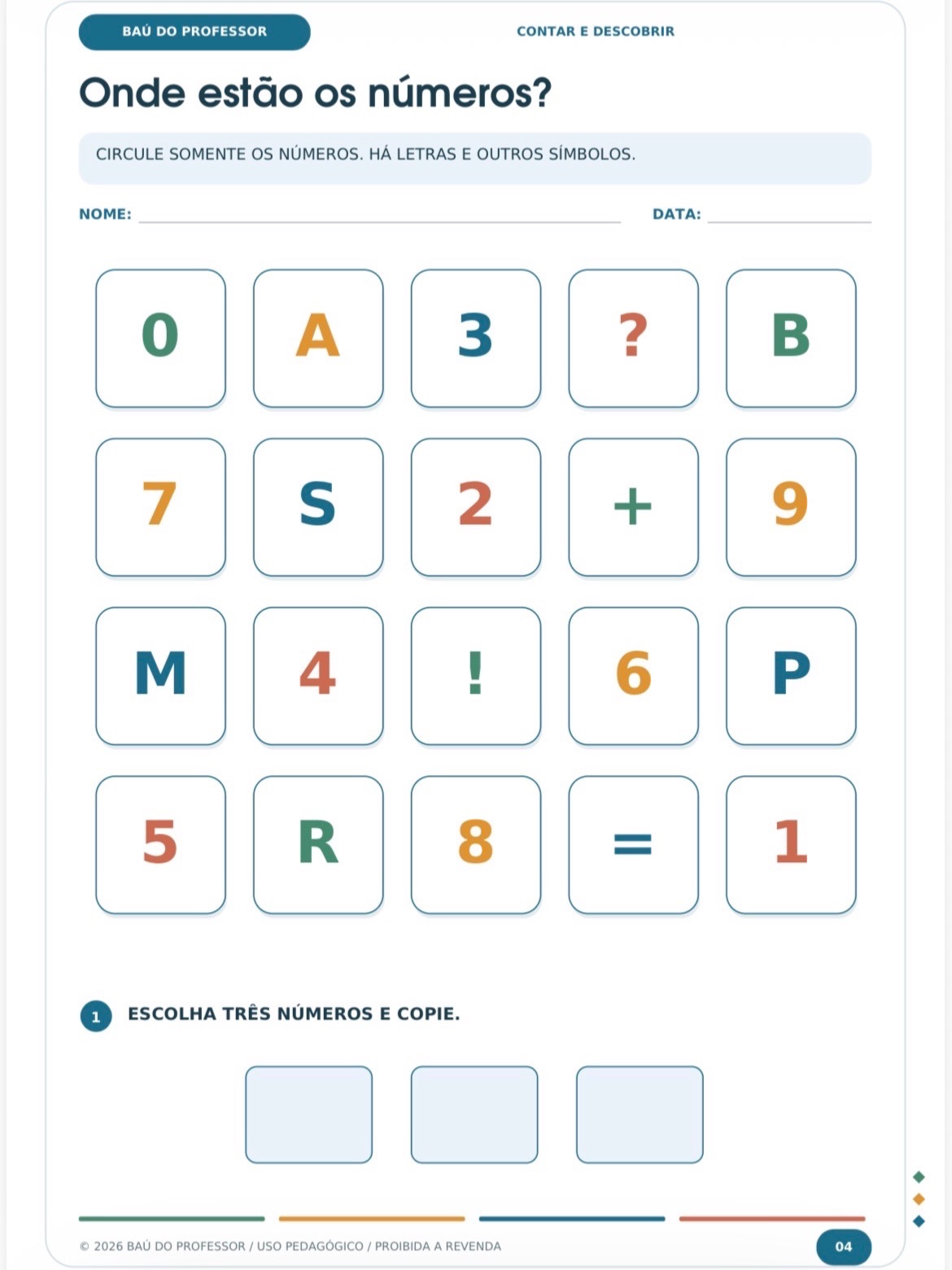 Atividades de Matemática 1º Ano: Números de 0 a 10 + Jogos — amostra 2: 40 páginas de matemática com números de 0 a 10,… Atividades de Matemática 1º Ano: Números de 0 a 10 + Jogos — amostra 2: 40 páginas de matemática com números de 0 a 10,…