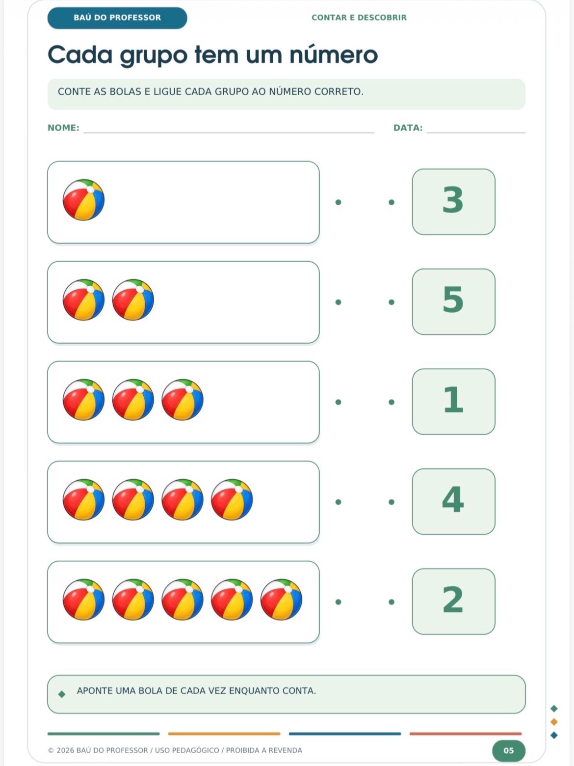 Atividades de Matemática 1º Ano: Números de 0 a 10 + Jogos — amostra 3: 40 páginas de matemática com números de 0 a 10,… Atividades de Matemática 1º Ano: Números de 0 a 10 + Jogos — amostra 3: 40 páginas de matemática com números de 0 a 10,…