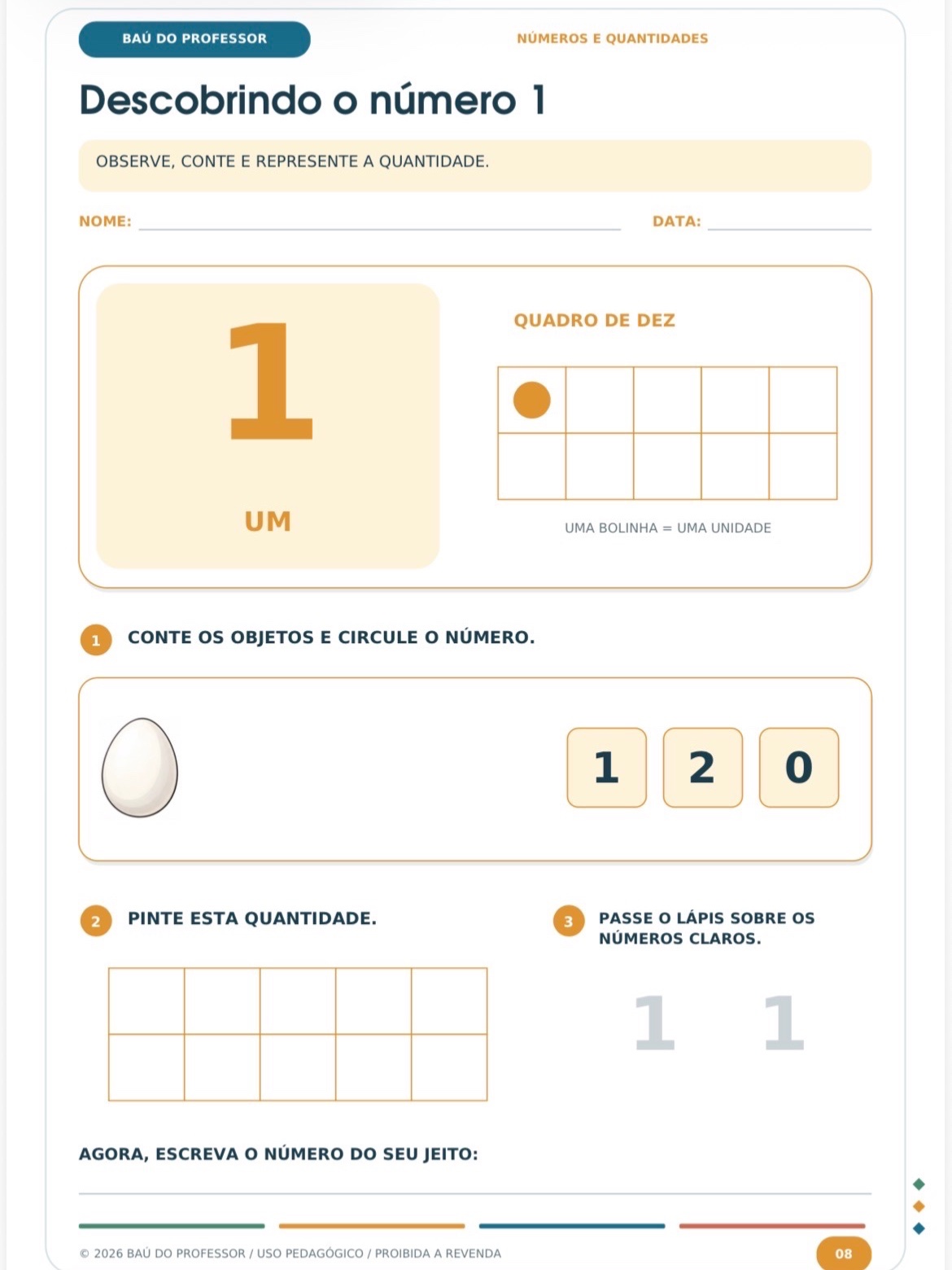 Atividades de Matemática 1º Ano: Números de 0 a 10 + Jogos — amostra 4: 40 páginas de matemática com números de 0 a 10,… Atividades de Matemática 1º Ano: Números de 0 a 10 + Jogos — amostra 4: 40 páginas de matemática com números de 0 a 10,…