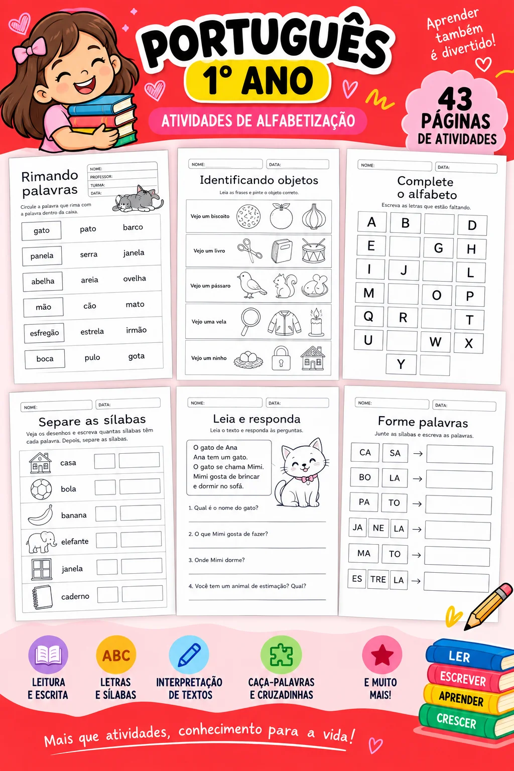 Atividades de Matemática – 111 Páginas — amostra 1: Apostila com 111 páginas de atividades de Matemática para trabalhar…