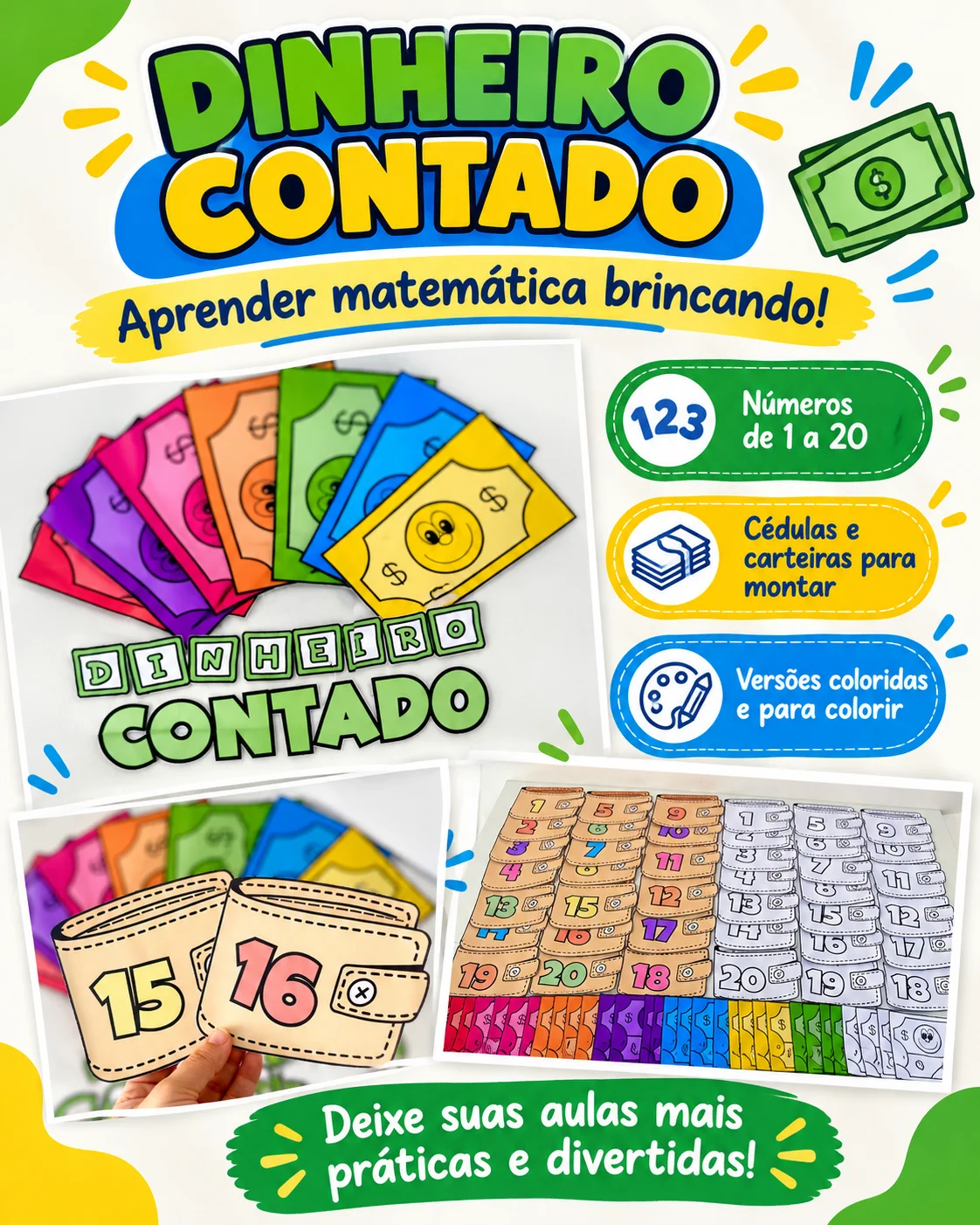 Atividades de Matemática: Contagem de Dinheiro — Matemática para Educação Infantil: Material de matemática para trabalhar a…