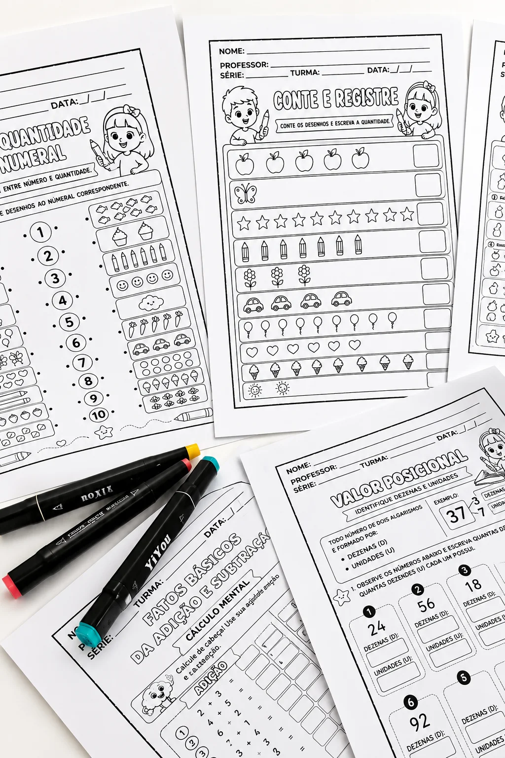 ATIVIDADES DE MATEMÁTICA E ALFABETIZAÇÃO – 1º AO 3º ANO — amostra 1: 📋 Informações Importantes do Material: